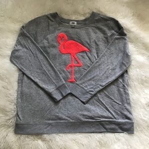 Old Navy Gray sweatshirt with pink flamingo